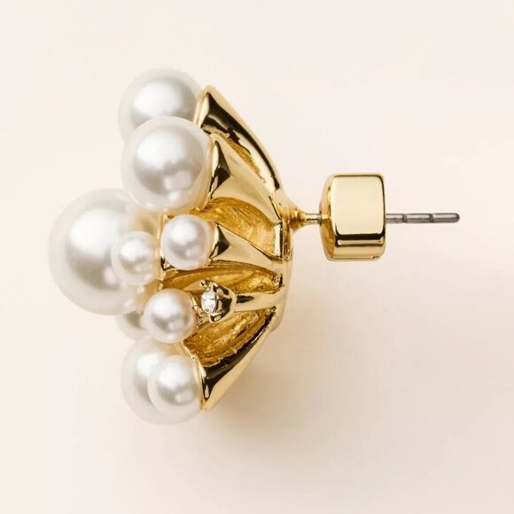 Pearl Cluster Stud Earrings - kate spade new york x White/Gold NEW - Picture 2 of 3